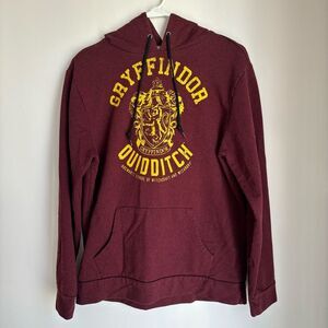 Harry Potter Gryffindor Quidditch Hogwarts school hooded sweatshirt - size Med!